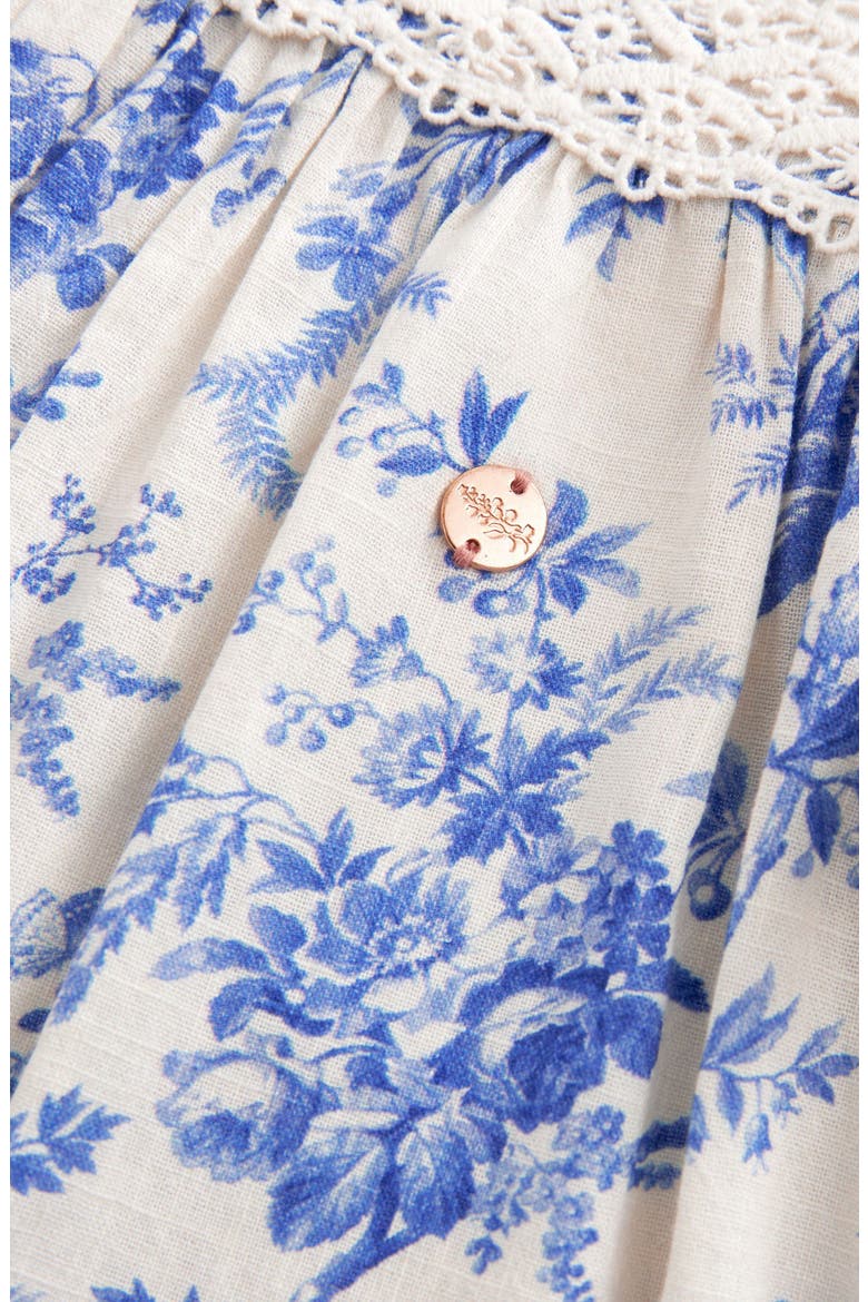 Kids' Wild Meadow Floral Flutter Sleeve Cotton Dress, Alternate, color, IVORY BLUE