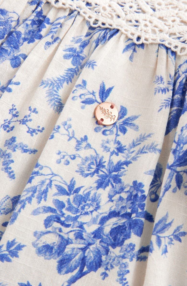 Laura Ashley Kids' Wild Meadow Floral Flutter Sleeve Cotton Dress, Alternate, color, 