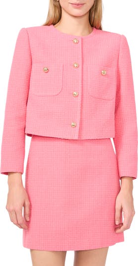 CeCe Collarless Tweed Jacket | Nordstromrack