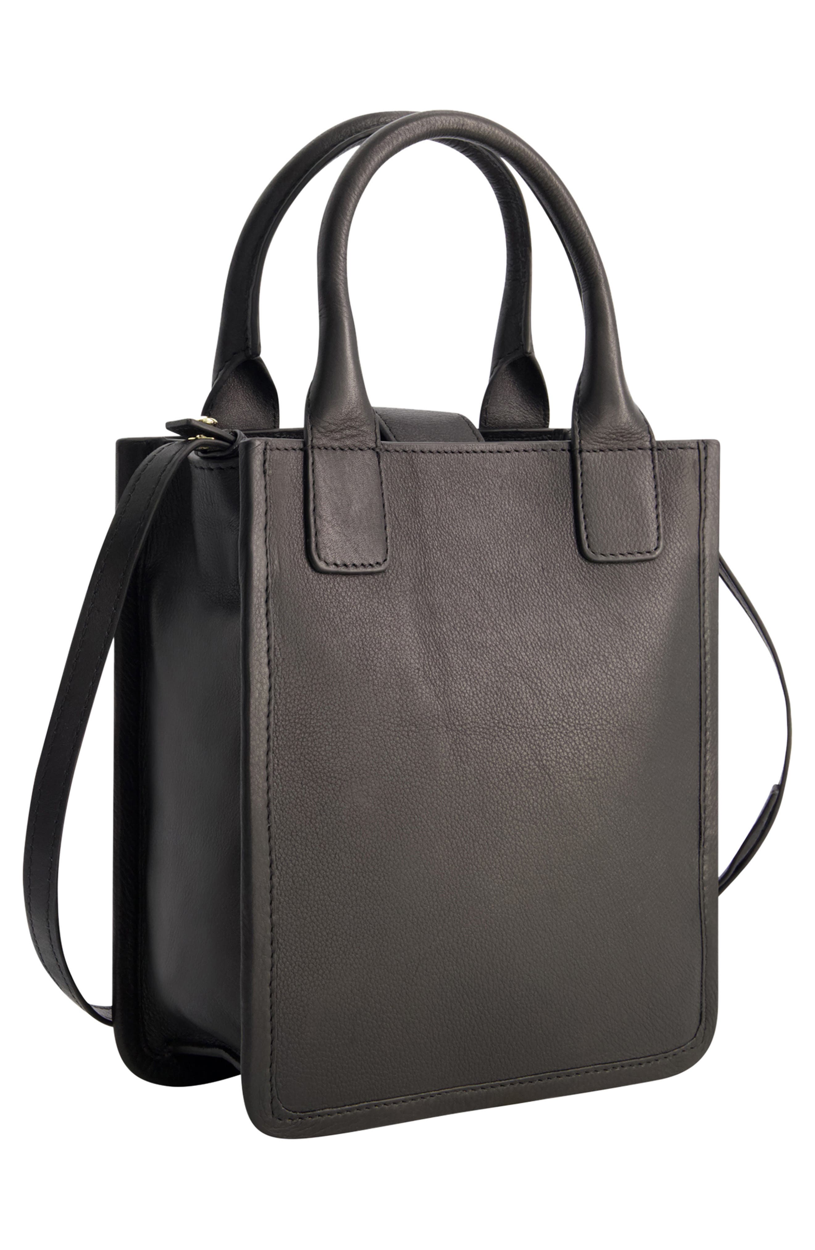 FRED BY FRED SEGAL Leather Top Handle Bag, Alternate, color, Black