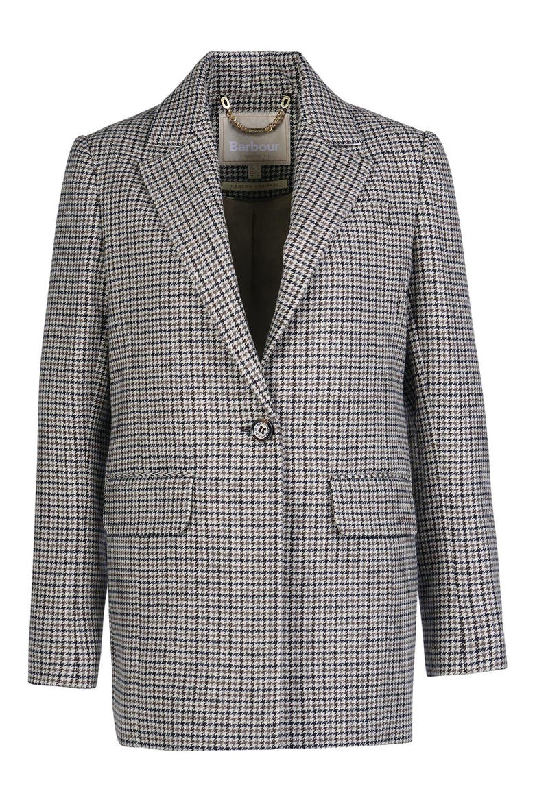 Patrisse Houndstooth Wool Blend Blazer, Alternate, color, LIGHT FAWN