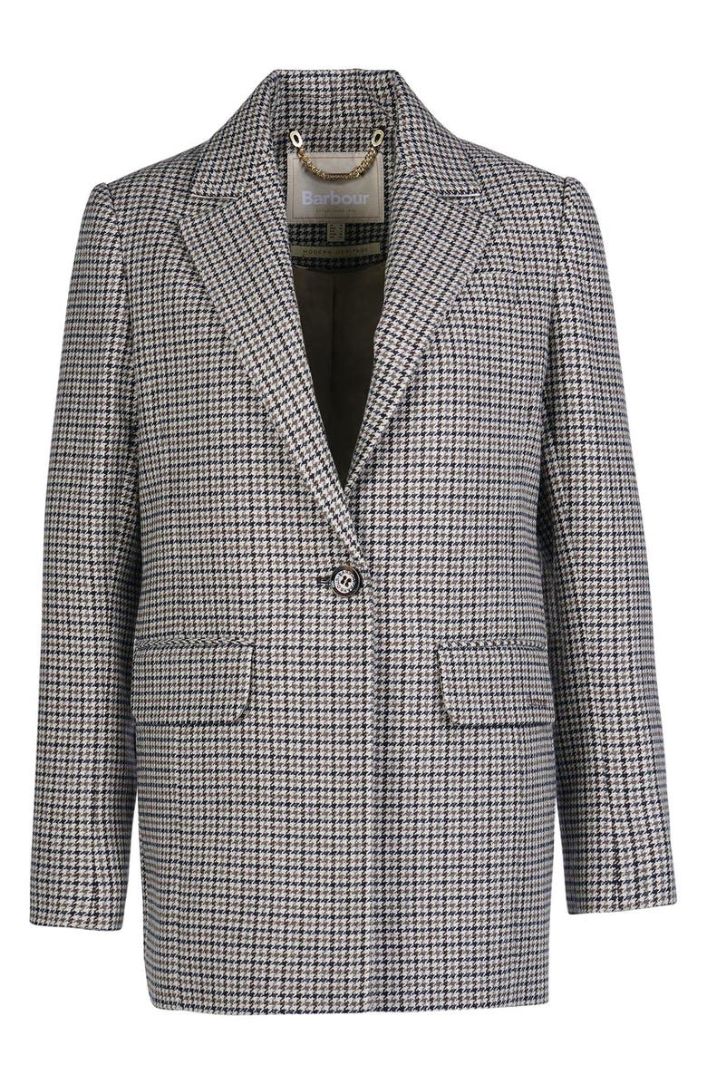 Barbour Patrisse Houndstooth Wool Blend Blazer, Alternate, color,