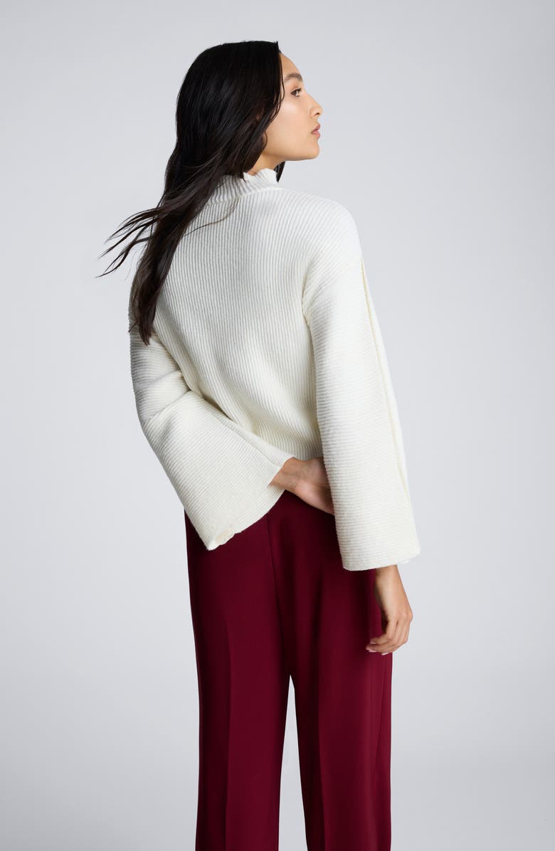 Kenneth Cole Rib Mock Neck Pullover, Alternate, color, Kc White