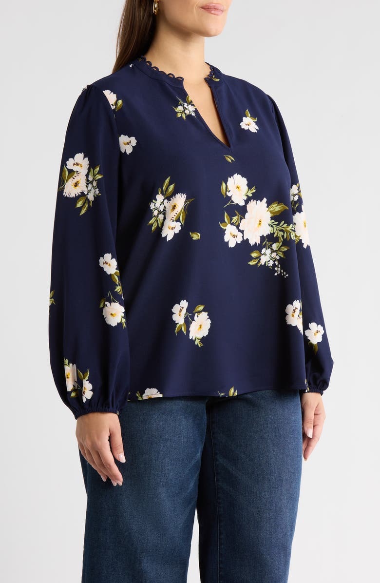 SUGARLIPS Arlene Floral Split Neck Top, Alternate, color,