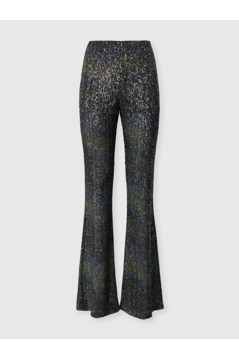 Flare Trousers With Woven Greek Key Motif, Main, color, Multicoloured