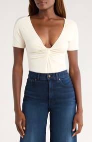 Good American Twist Front Jersey Bodysuit