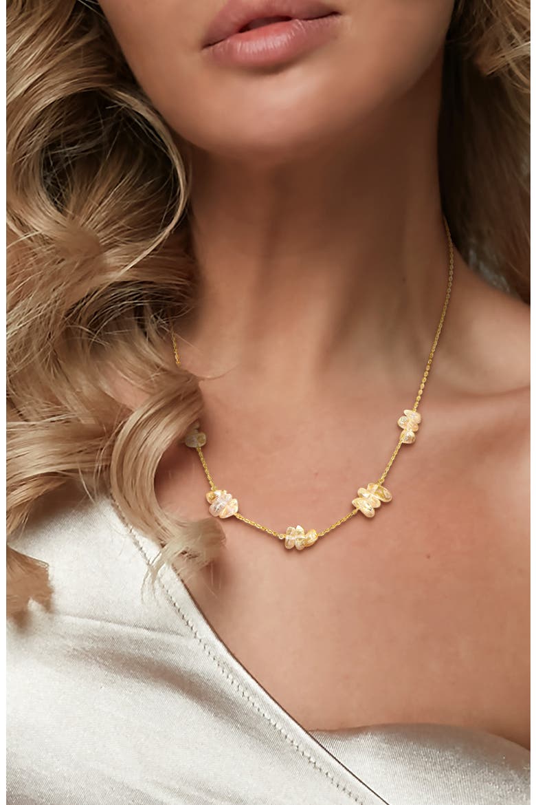 Gemstone Station Necklace, Alternate, color, YELLOW