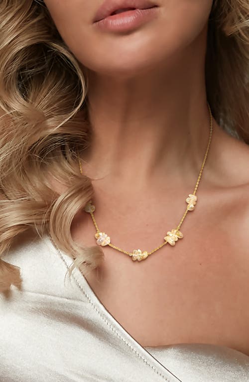 Delmar Gemstone Station Necklace In Gold