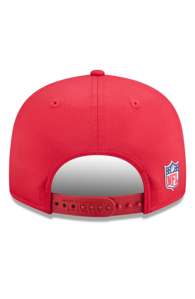 New Era Men's New Era Scarlet San Francisco 49ers 2025 Sideline Throwback Split Panel 9FIFTY Snapback Hat, Alternate, color, 