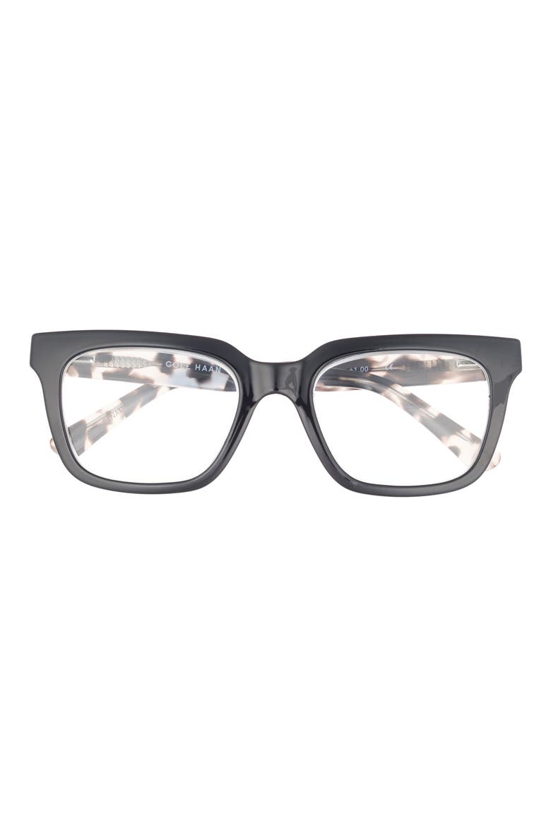 51mm Square Reading Glasses, Main, color, BLACK