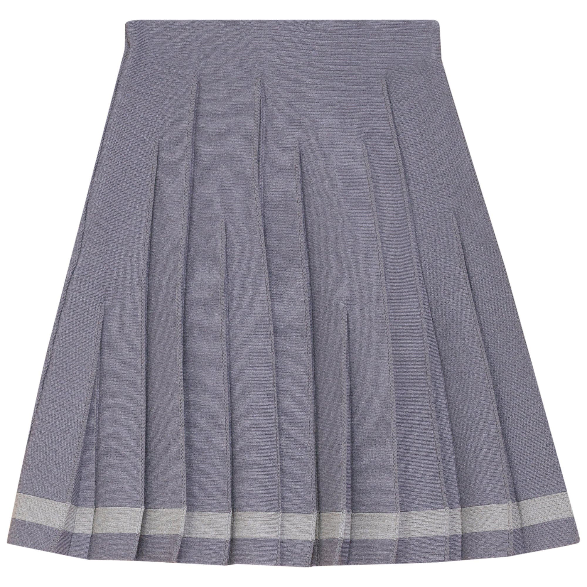 Asymmetric Pleated Covered Elastic Waistband Knit Skirt (Women