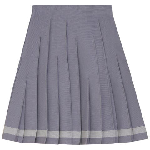 Asymmetric Pleated Covered Elastic Waistband Knit Skirt (Little Kid & Big Kid)