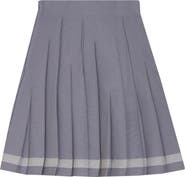 Joie De Vivre Asymmetric Pleated Covered Elastic Waistband Knit Skirt