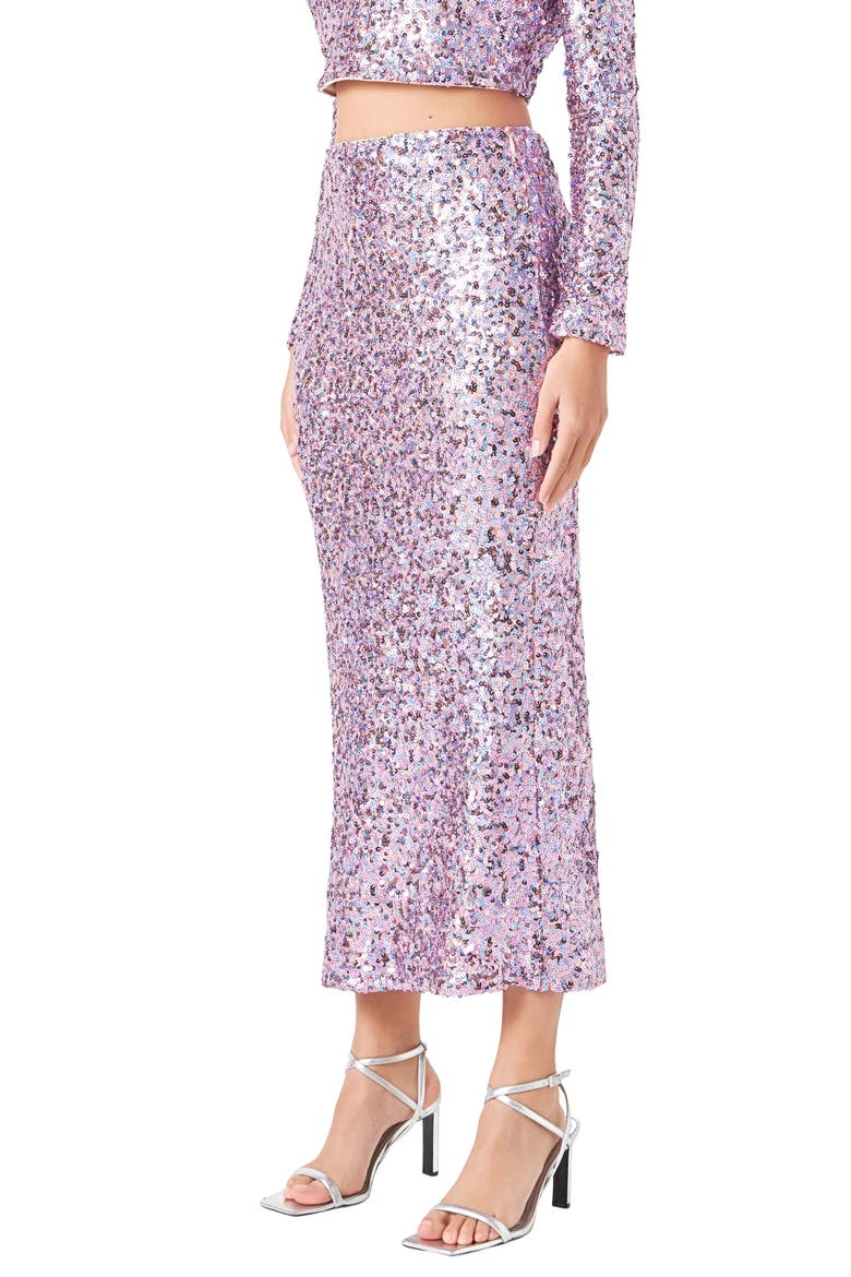 Sequin Midi Skirt, Alternate, color, AMETHYST