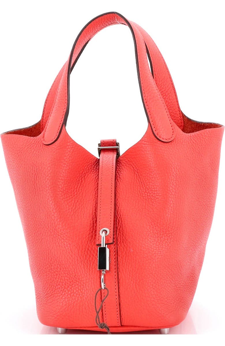 Pre-Owned Hermes Picotin Lock Bag Clemence PM, Main, color, Rouge Pivoine