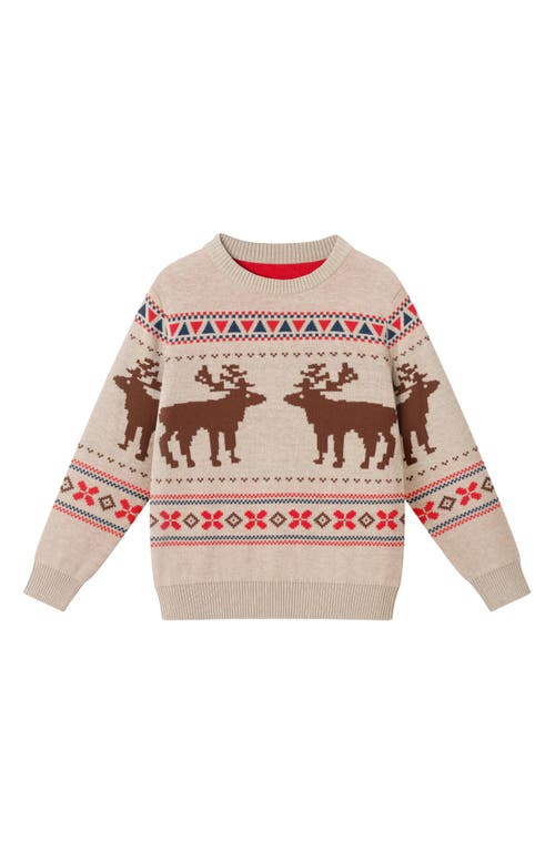 Andy & Evan Kids' Fair Isle Cotton Crewneck Sweater & Joggers Set In Multi