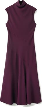 MANGO Drape Mock Neck Sleeveless Midi Dress