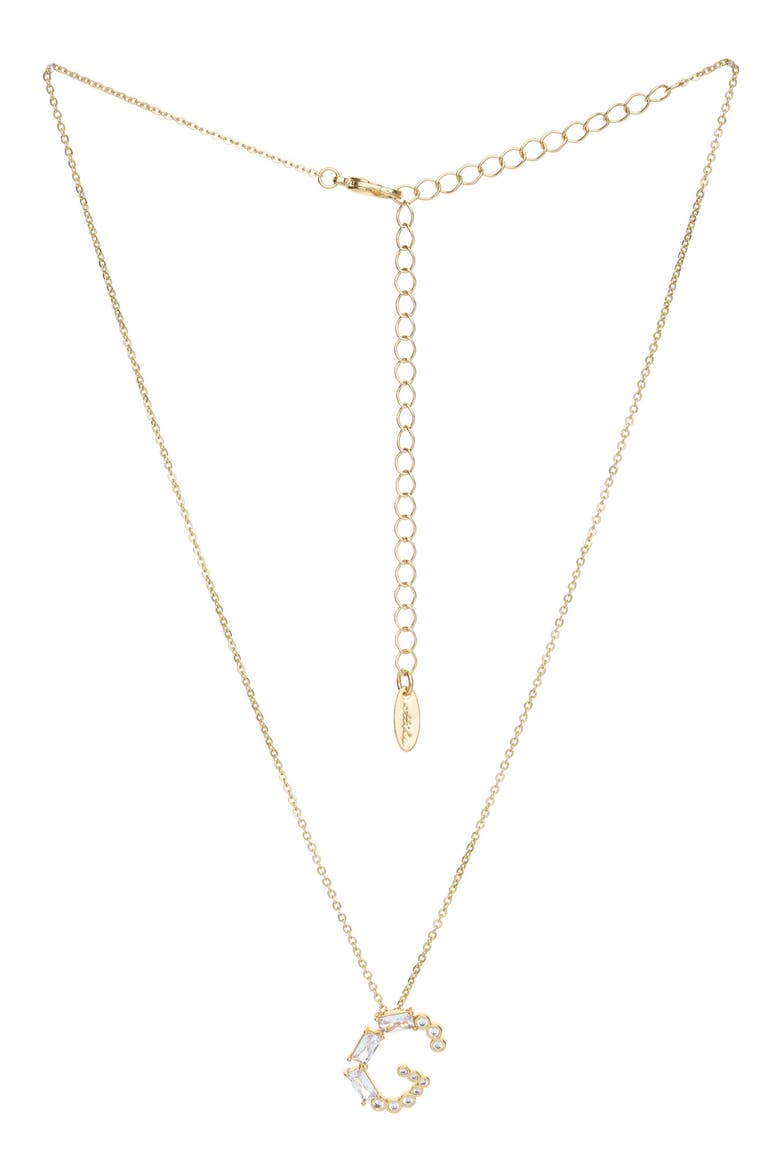 Mix Crystal Initial Pendant Necklace, Main, color, GOLD- G