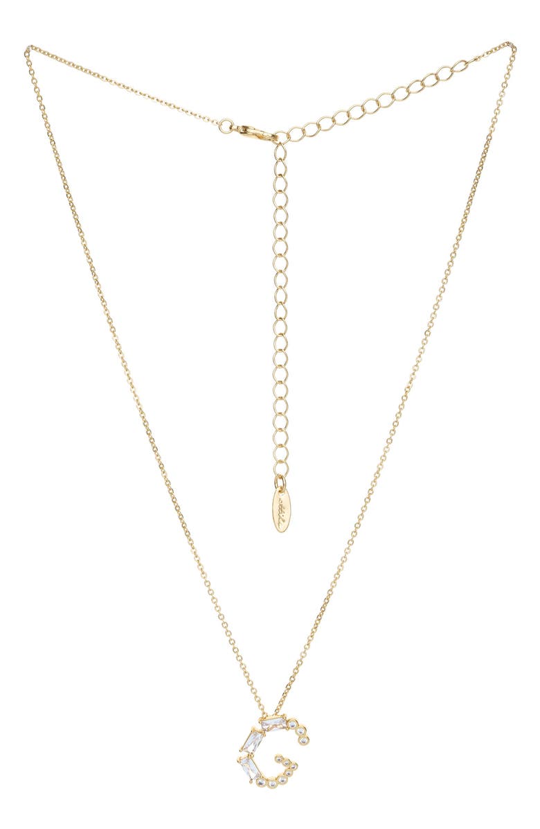 Ettika Mix Crystal Initial Pendant Necklace, Main, color, Gold- G