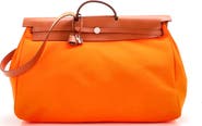 Pre-Owned Hermes Herbag Zip Leather and Toile 50