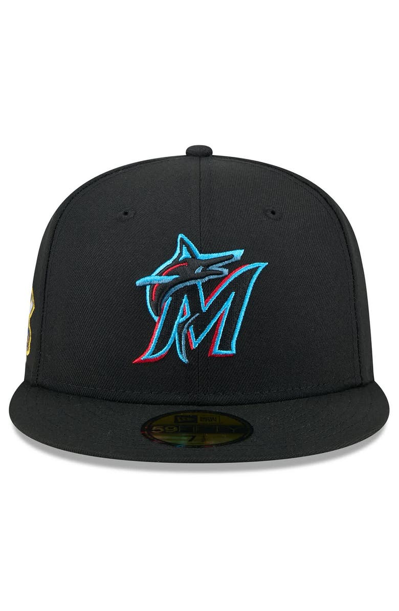 New Era Men's New Era  Black Miami Marlins 2025 Jackie Robinson Day 59FIFTY Fitted Hat, Alternate, color, 
