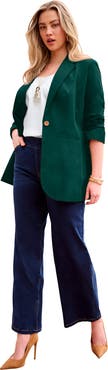 Roaman's Plus Size Relaxed Boyfriend Blazer (plus)