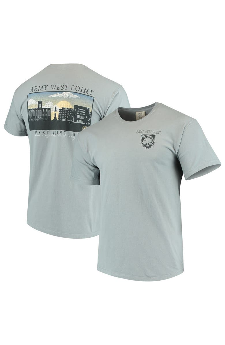 IMAGE ONE Men's Gray Army Black Knights Team Comfort Colors Campus Scenery T-Shirt, Alternate, color, 