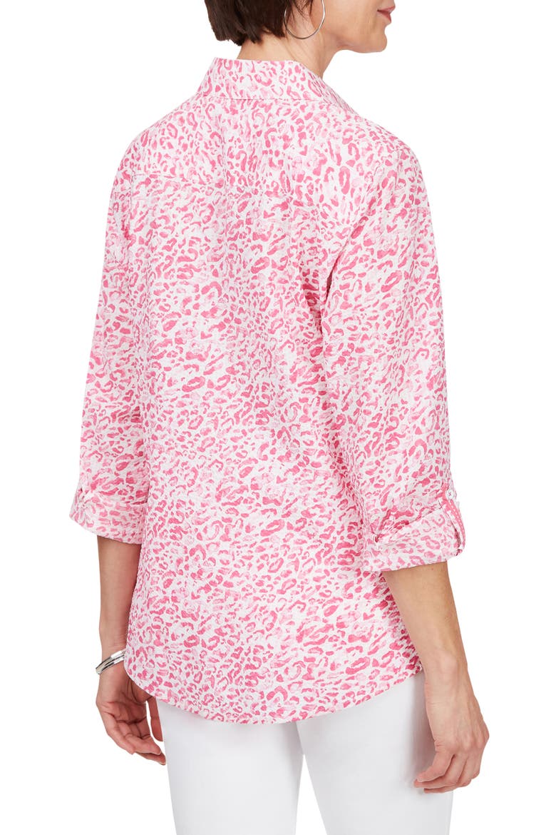 Zoey Leopard Print Seersucker Shirt, Alternate, color, PINK TROPIC