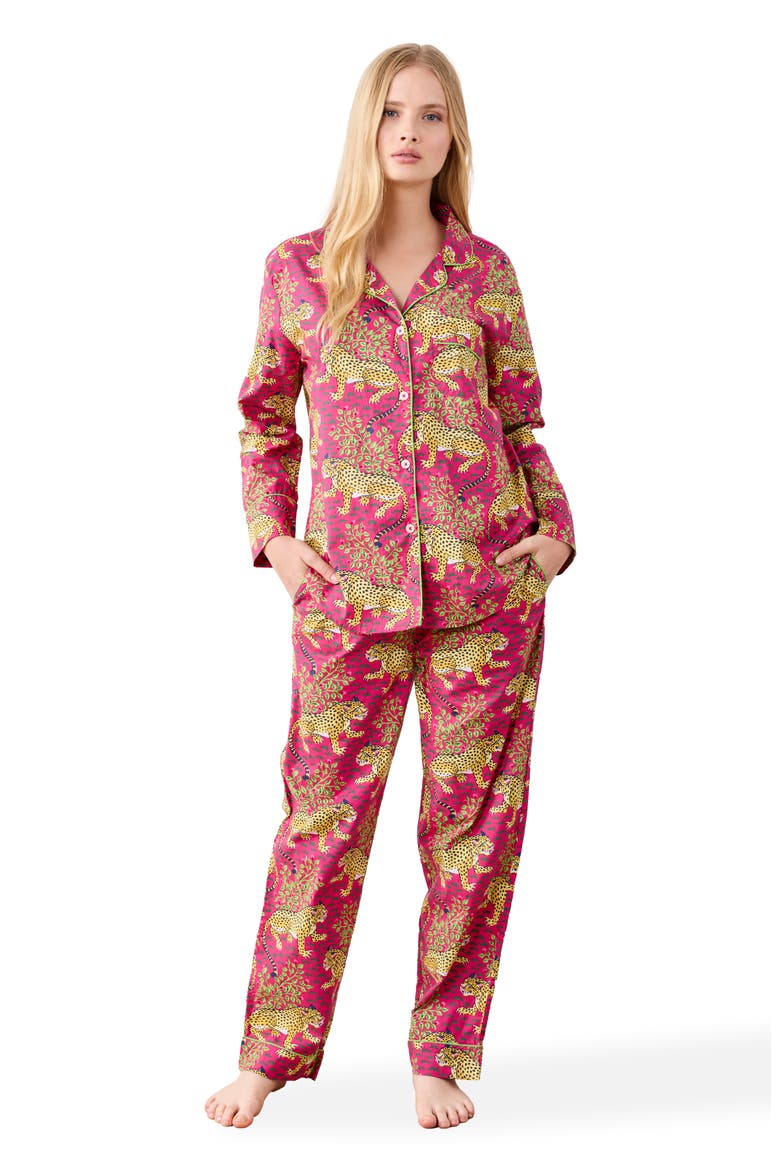 Long PJ Set, Main, color, Hot Pink