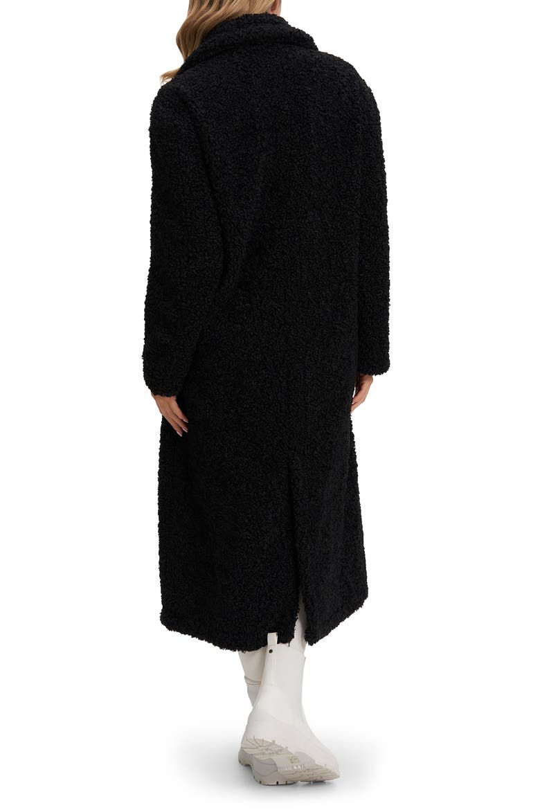 Franny Faux Shearling Coat, Alternate, color, BLACK