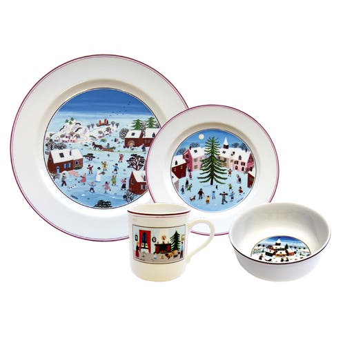 Villeroy & Boch Naif Christmas 4pc Dinnerware Set In White