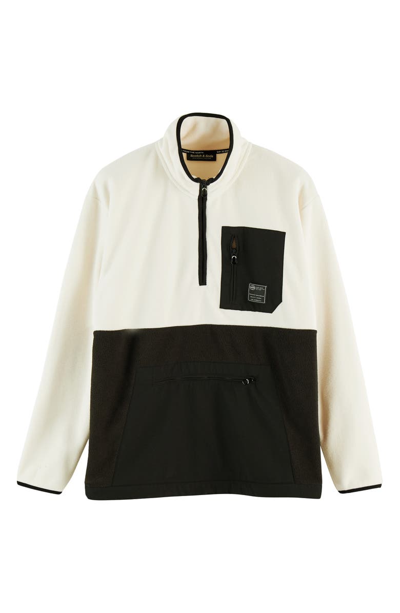 Scotch & Soda Half Zip Fleece Pullover, Alternate, color,