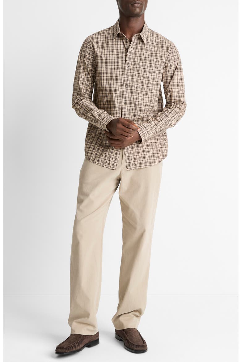 Great Falls Plaid Cotton Button-Up Shirt, Alternate, color, RIVER SAND/ MISSION