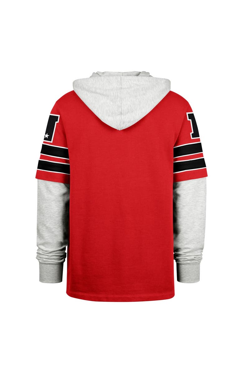 '47 Men's '47 Scarlet San Francisco 49ers Double Header Blitz Cornerback Pullover Hoodie, Alternate, color, 