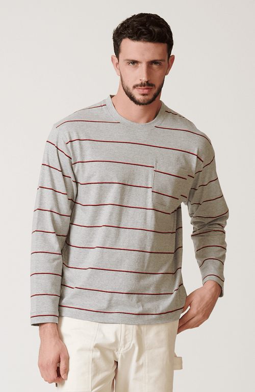 Leisure Lab Wolf Long Sleeve Box T In Gray