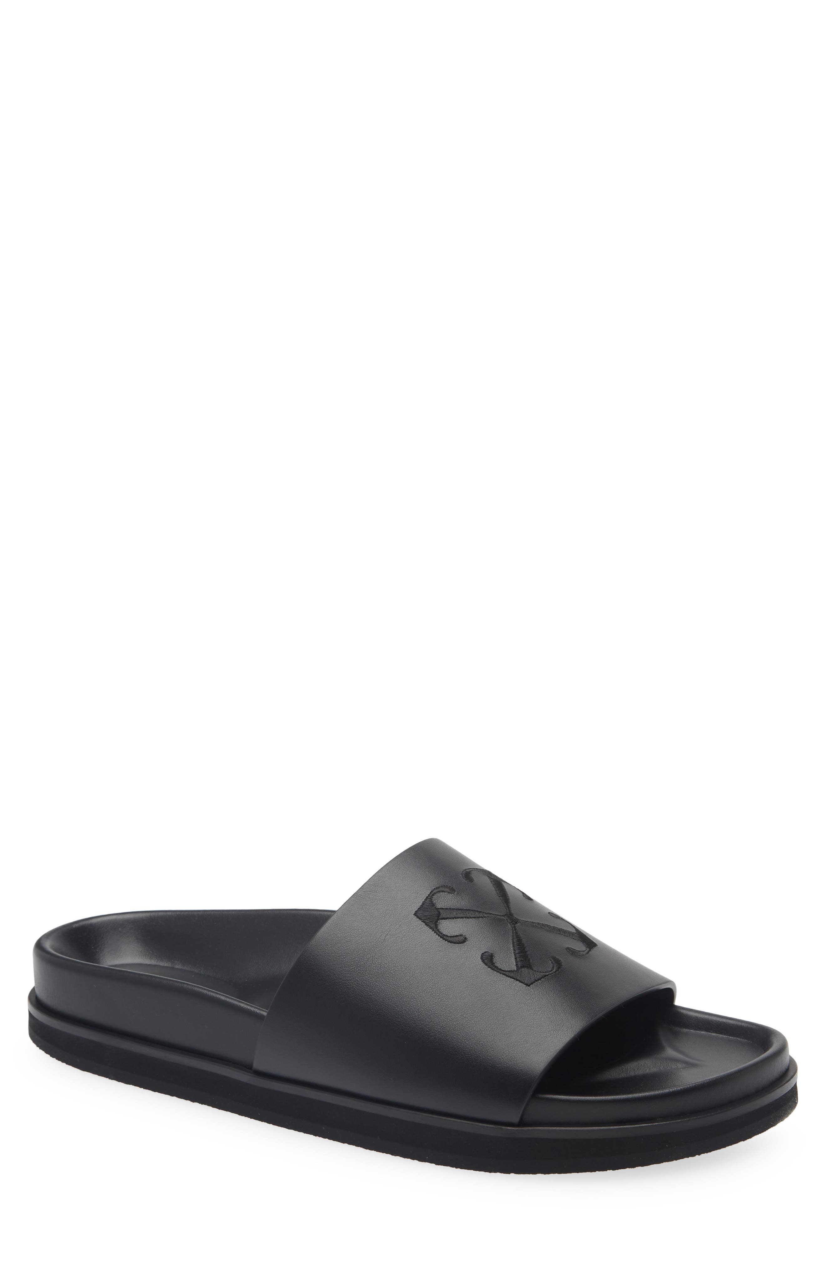 Off-White Pool Time Slide Sandal, Main, color, Black Black