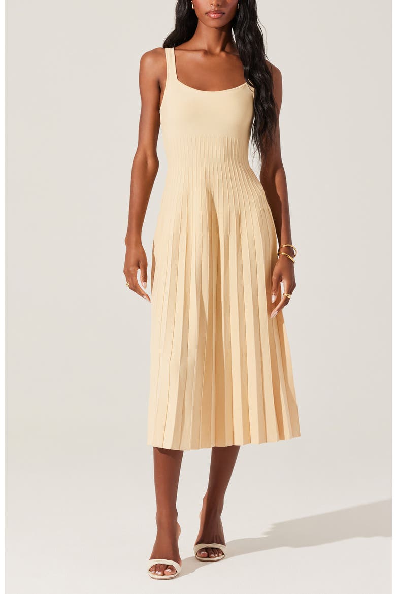 Aylin Pleated Sweater Midi Dress, Alternate, color, YELLOW