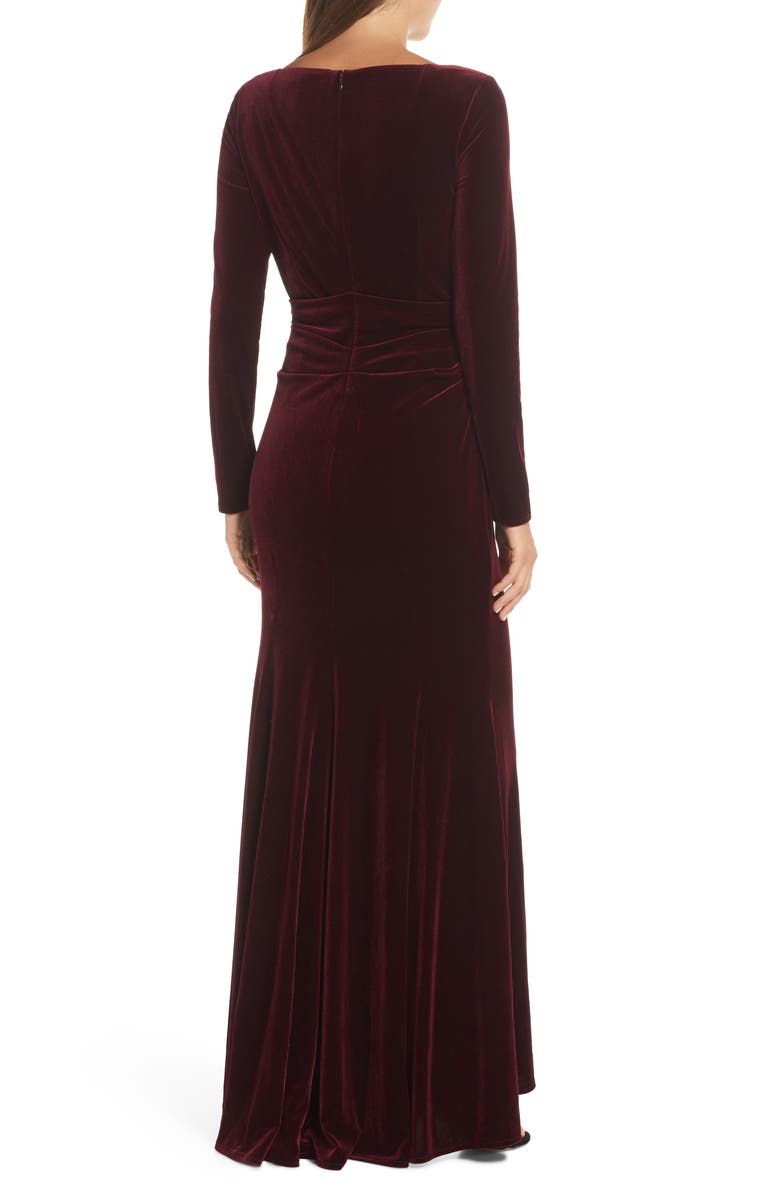 Vince Camuto Velvet Gown, Alternate, color, Burgundy