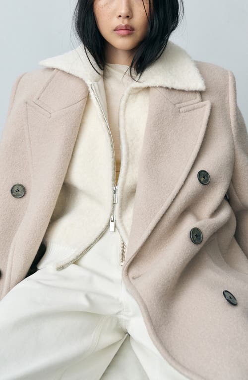 Mango Bouclé Jacket In Ecru