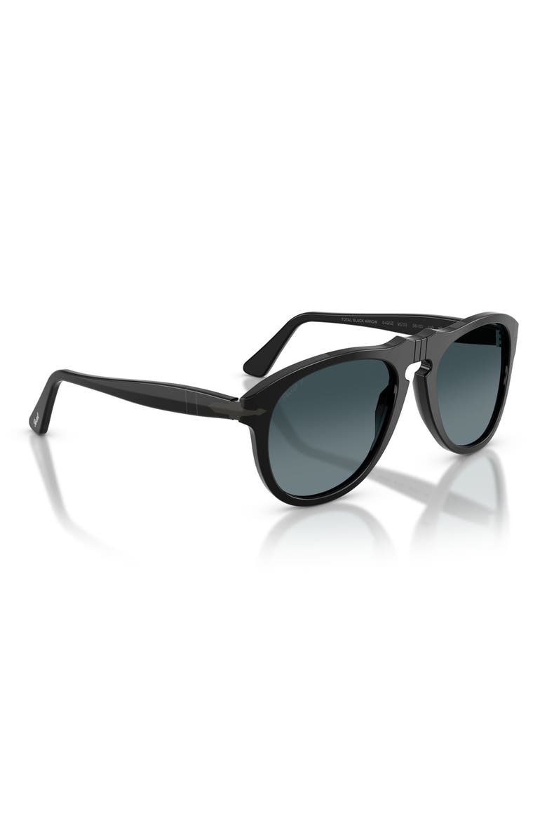 56mm Polarized Pilot Sunglasses, Alternate, color, BLACK / POLAR GRADIENT BLUE