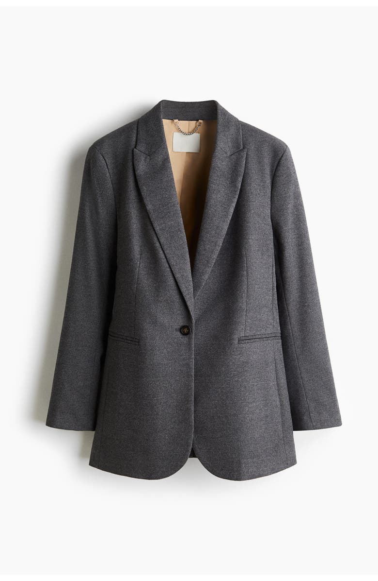 H&M Single-breasted Blazer, Main, color, Dark Gray