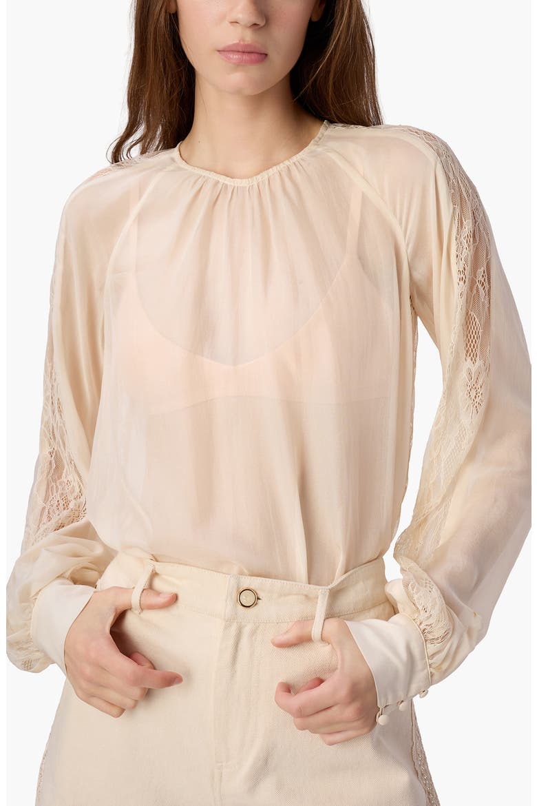 Milagros Silk Top, Main, color, BONE