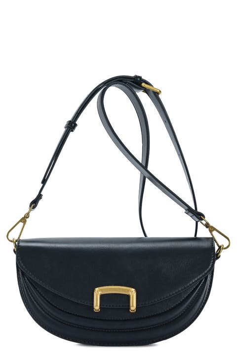 Buckle Half Moon Crossbody Bag