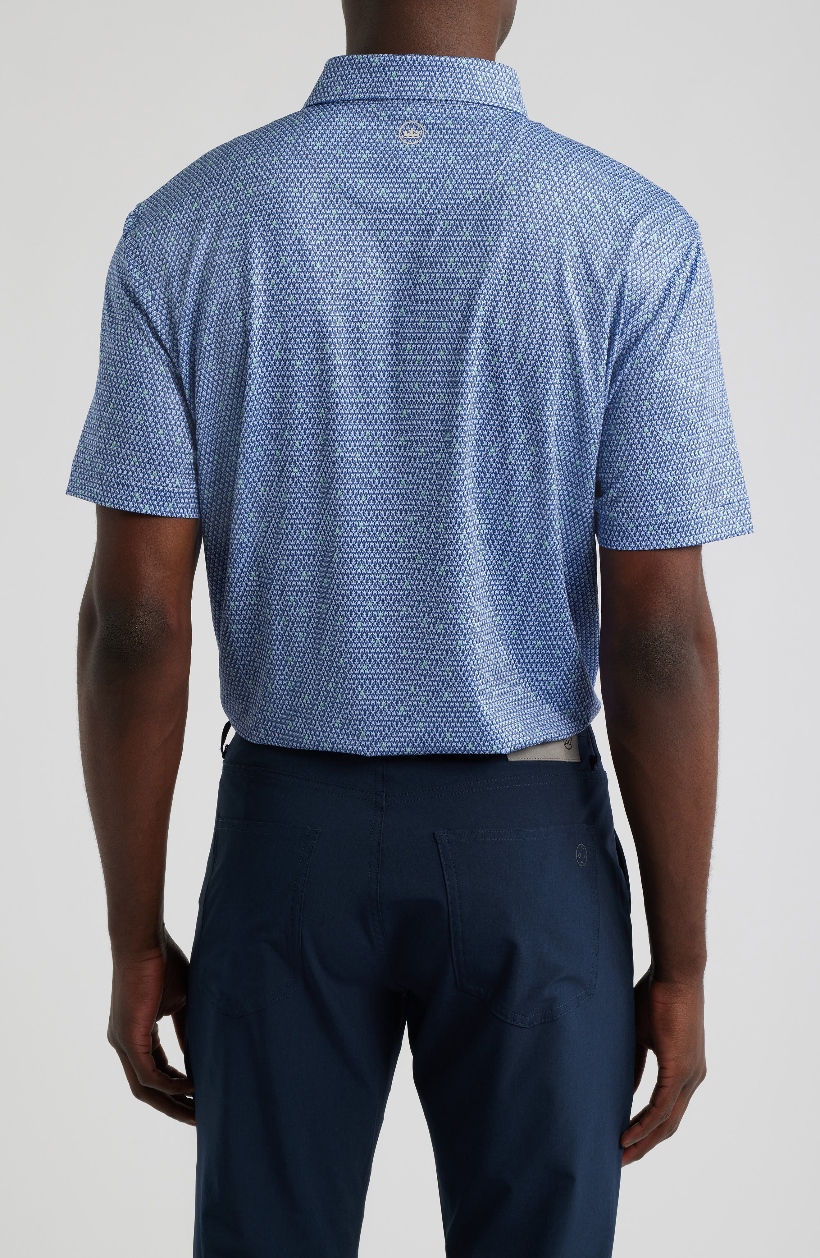 Geometric Skull Print Performance Jersey Polo - image 2