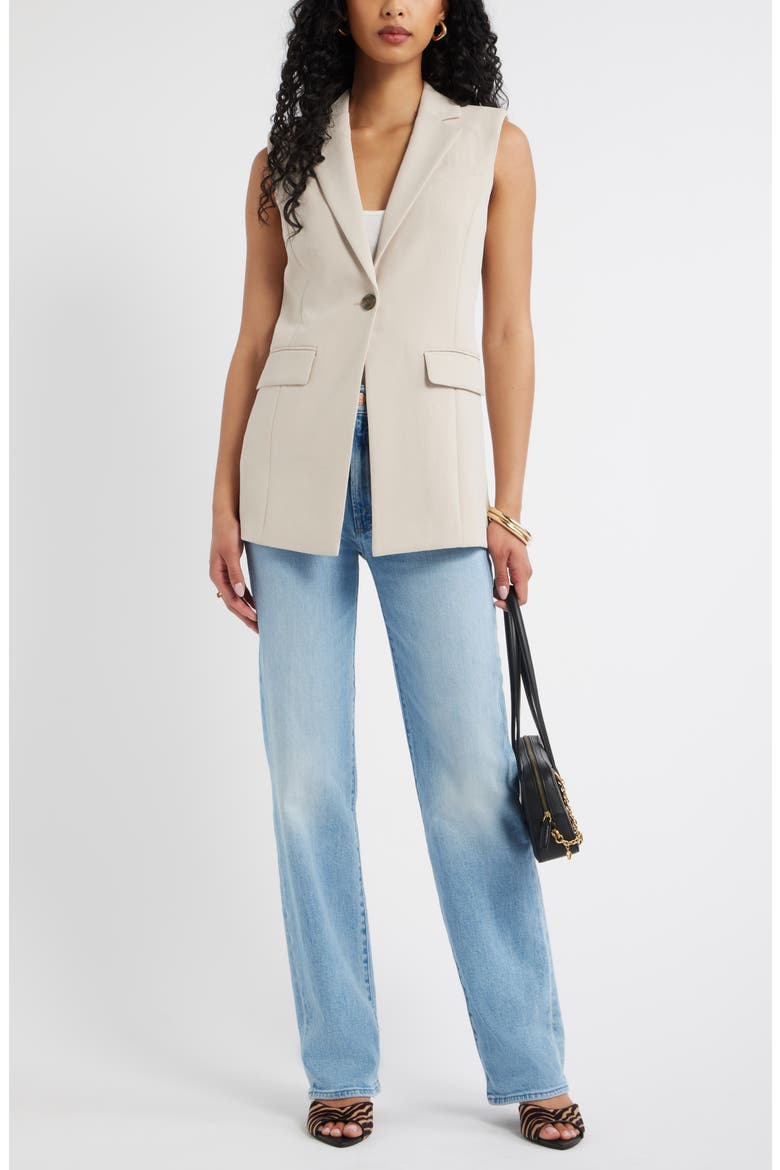 Curator Crepe Belt Detail Vest, Alternate, color, GREY FEATHER