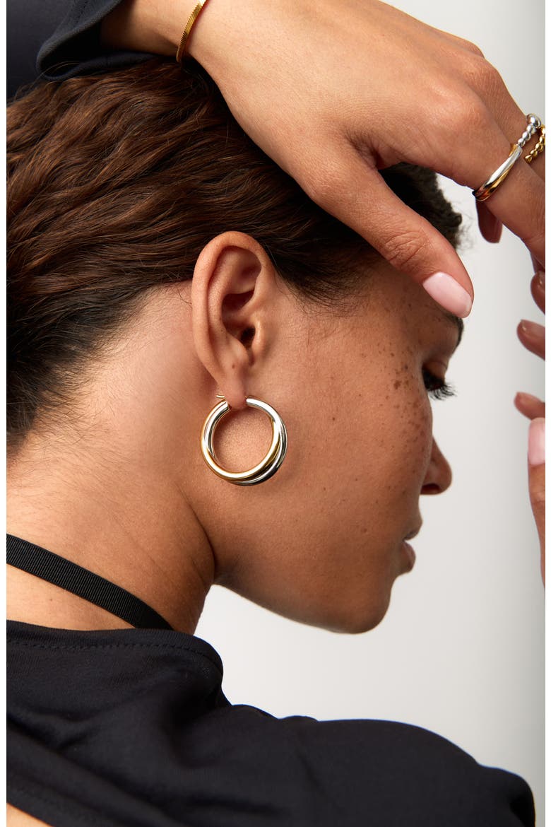 Lucy Williams Mixed Metal Hoop Earrings, Alternate, color, MIXED SILVER/GOLD