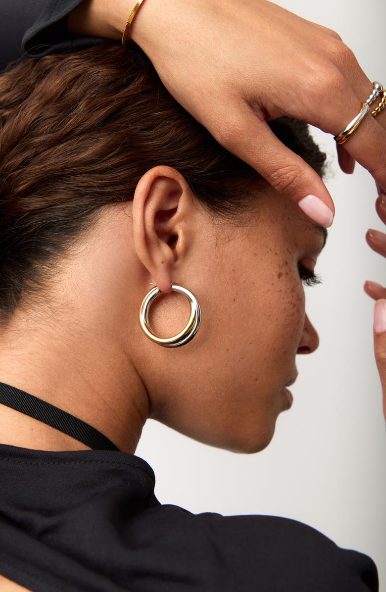 Missoma Lucy Williams Mixed Metal Hoop Earrings, Alternate, color, 