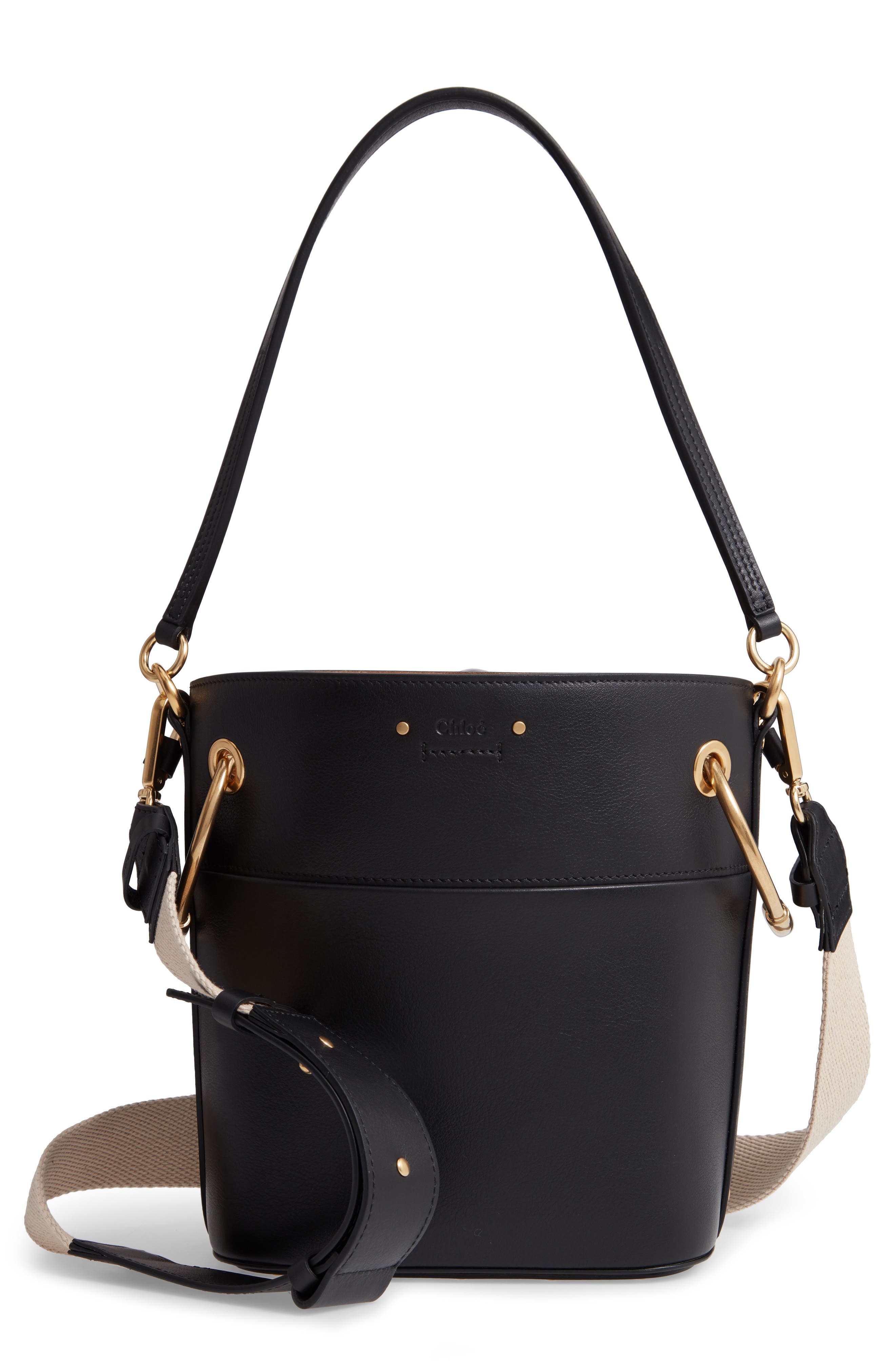 Chloé Roy Small Leather Bucket Bag, Main, color, 