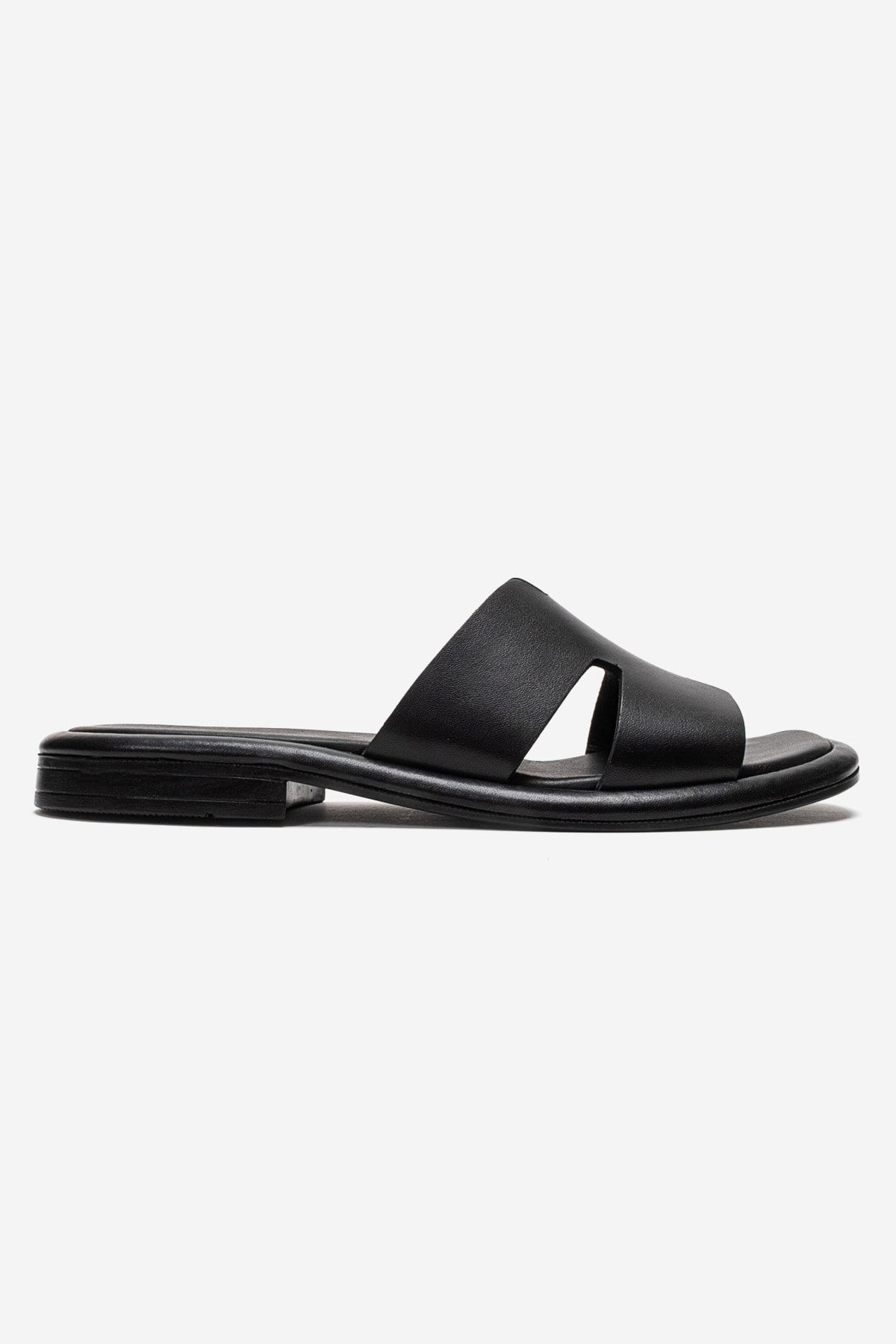 Forever & Always Shoes Brio Leather Slide, Alternate, color, Black
