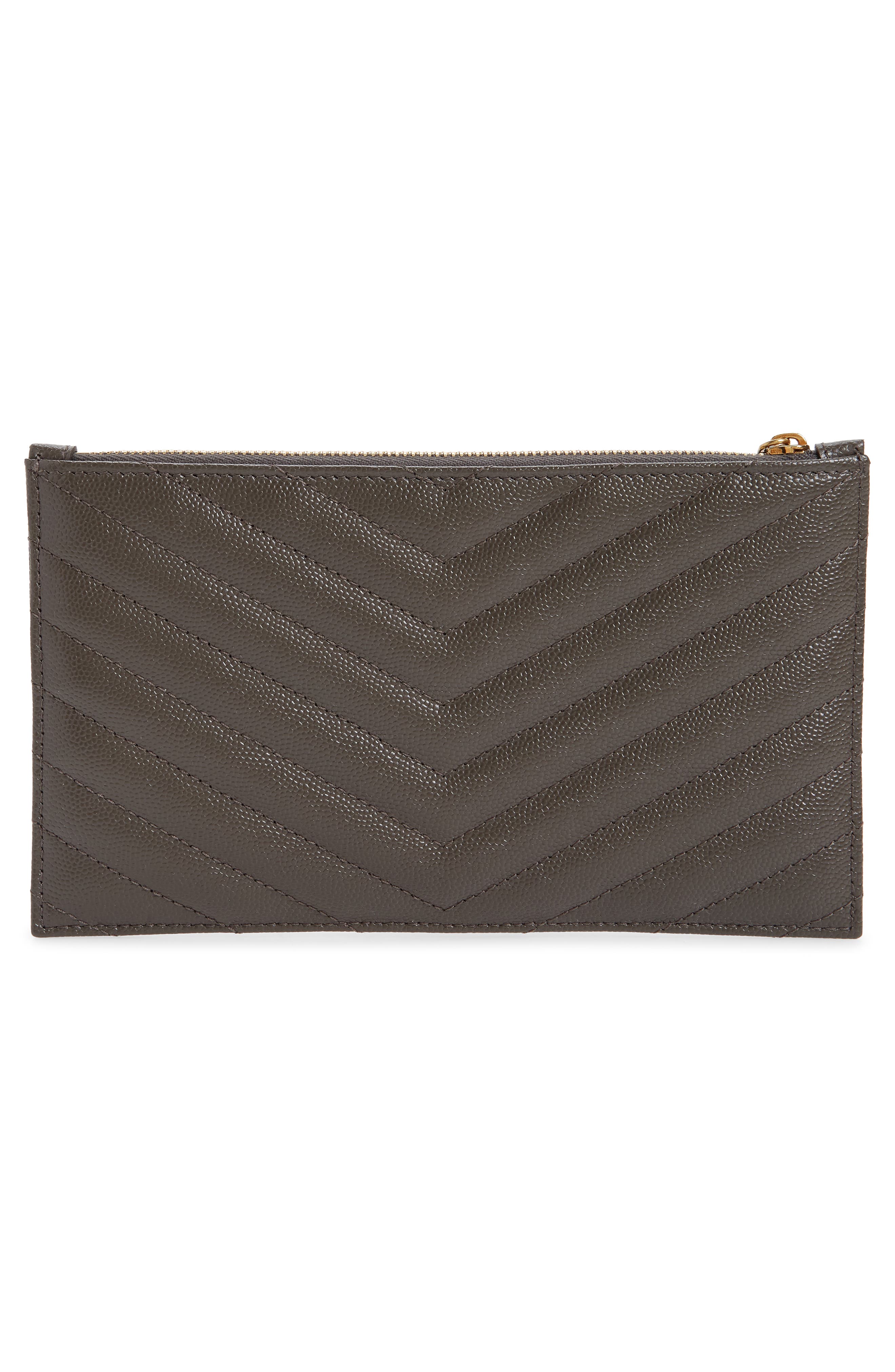 Saint Laurent Monogram Matelassé Quilted Calfskin Pouch, Alternate, color, 